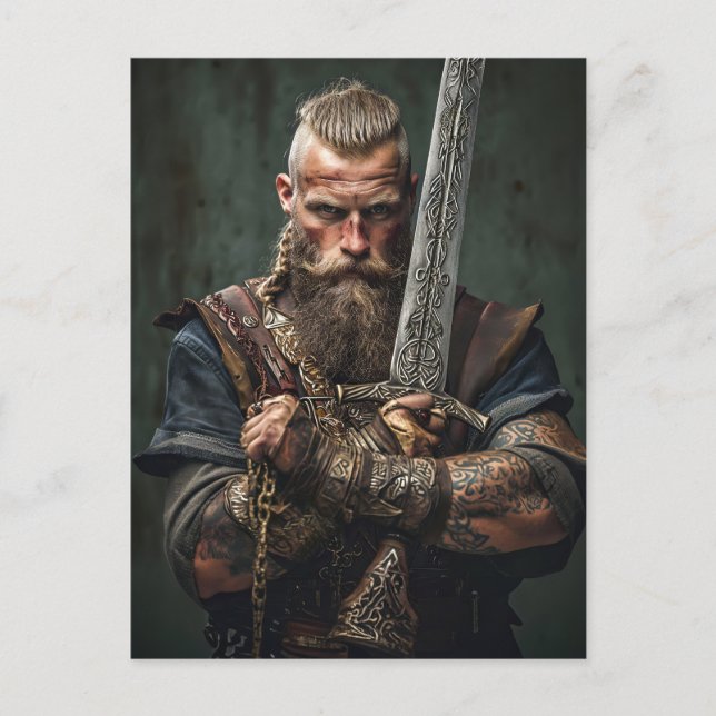 Postal Viking Warrior in Authentic Attire (Anverso)