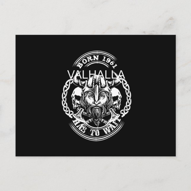 Postal Viking Year Of Birth 61 "Valhalla tiene que espera (Anverso)
