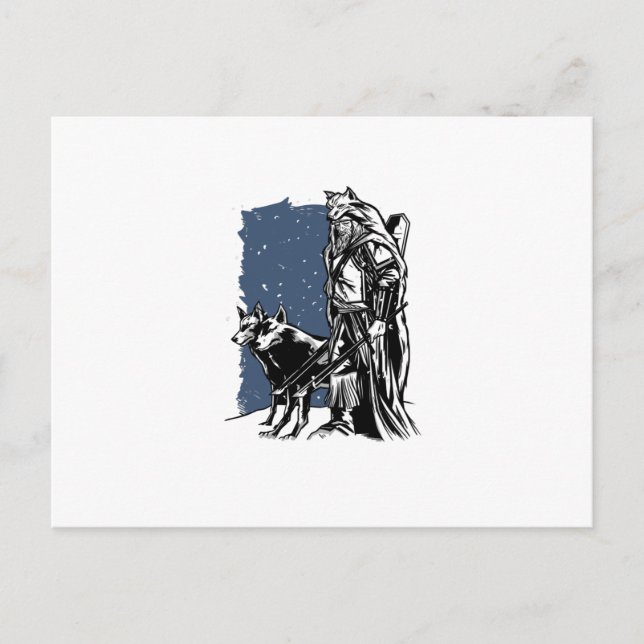 Postal Vikingos y lobos (Anverso)