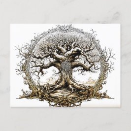 Postal VikingSketch Pen Drawing of a Norse Yggdrasil tree