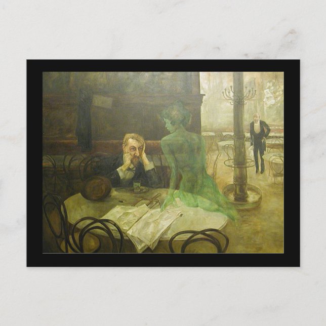 Postal Viktor Oliva. Absinthe Drinker (Anverso)