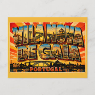 Postal Vila Nova de Gaia Portugal Frente al Río