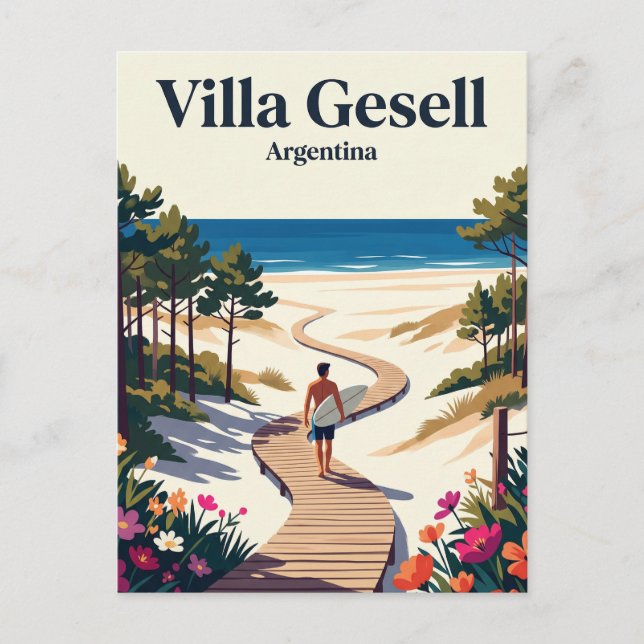 Postal Villa Gesell Argentina (Anverso)