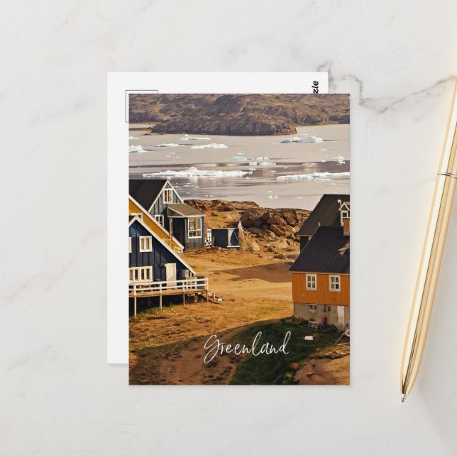 Postal Village in Greenland, scenic landscape photograph (Anverso/Reverso In Situ)