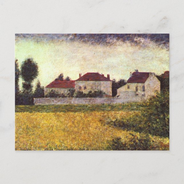 Postal Ville d'Avray, las casas blancas de Georges Seurat (Anverso)