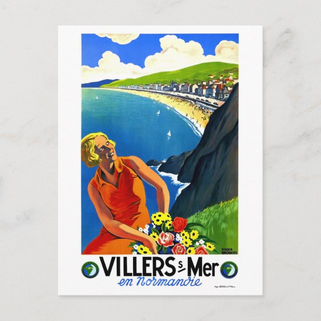 Postal Villers-sur-Mer, costa, Normandía, Francia (Anverso)