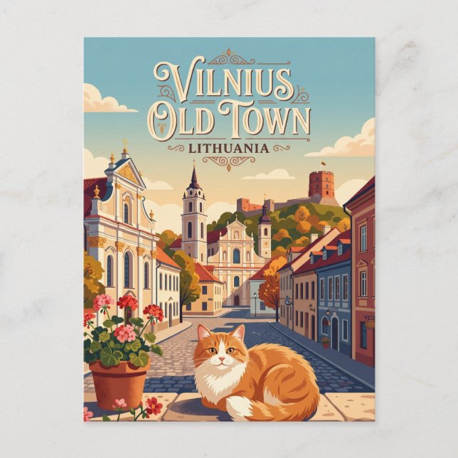 Postal Vilnius Ciudad Vieja Lituania (Anverso)