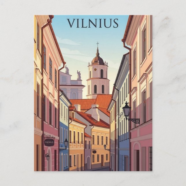 Postal Vilnius Ciudad Vieja Lituania Viajes (Anverso)
