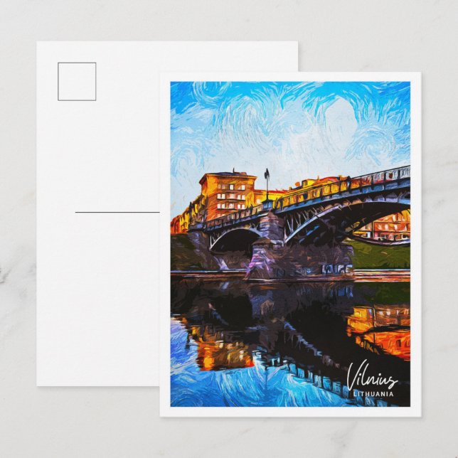 Postal Vilnius Lituania Hermoso paisaje de pintura al ace (Anverso / Reverso)