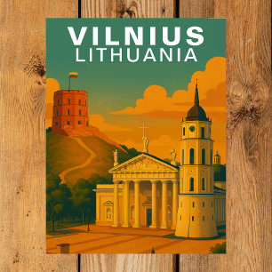 Postal Vilnius, Lituania Torre de ladrillo en la colina d