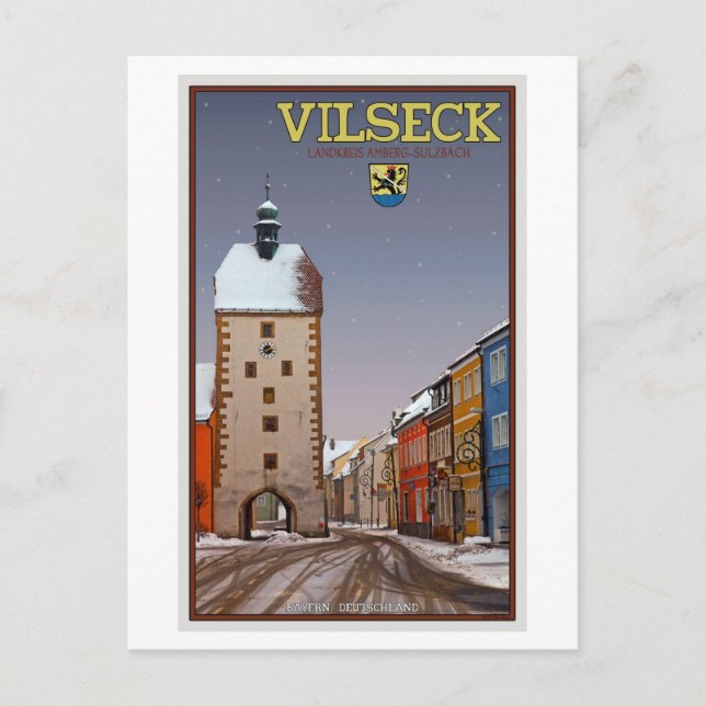 Postal Vilseck - Torre y Puerta - Invierno (Anverso)
