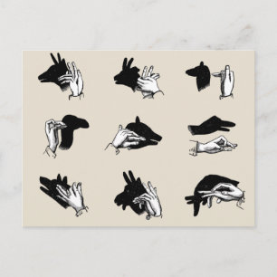 Postal Vimiantes Juegos de Sombra de Marionetas de Mano