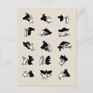 Postal Vimiantes Juegos de Sombra de Marionetas de Mano