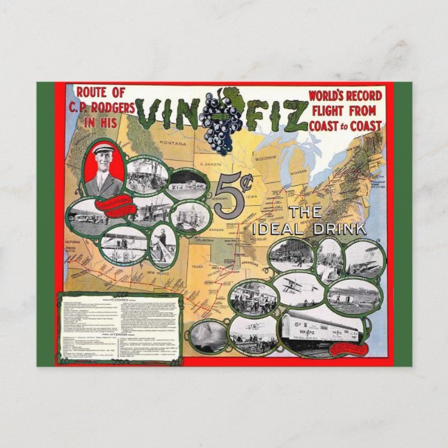 Postal Vin Fiz (Anverso)