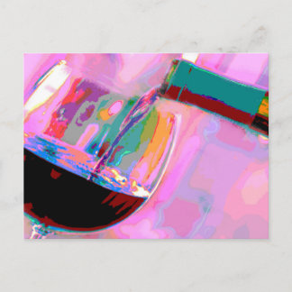 Postal Vin rouge soirée fête