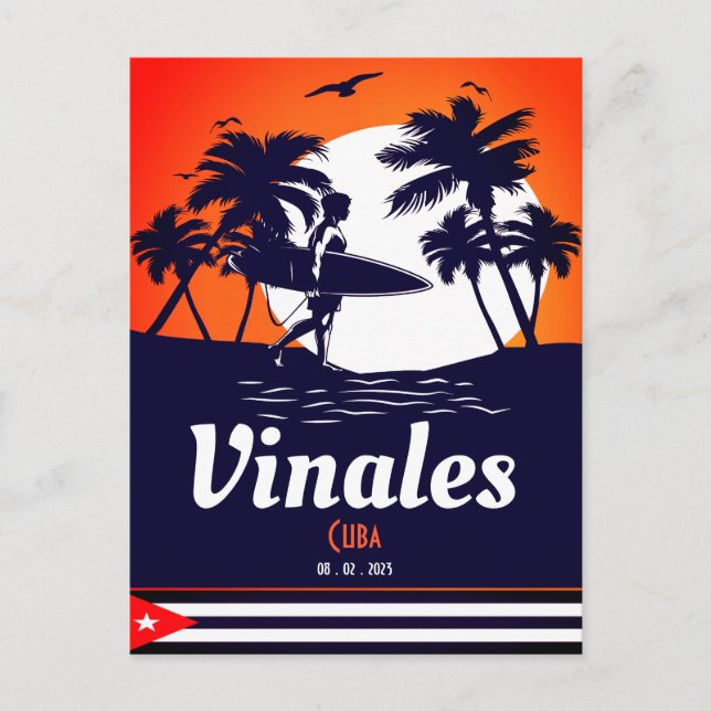 Postal Vinales Palm Tree Cuba Vintage Souvenirs (Anverso)