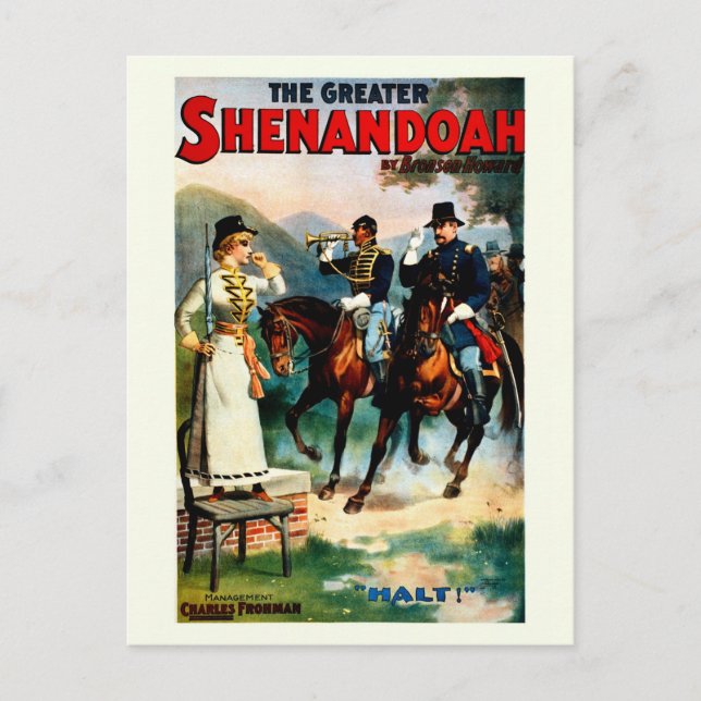 Postal Viñar la obra teatral de Shenandoah (Anverso)