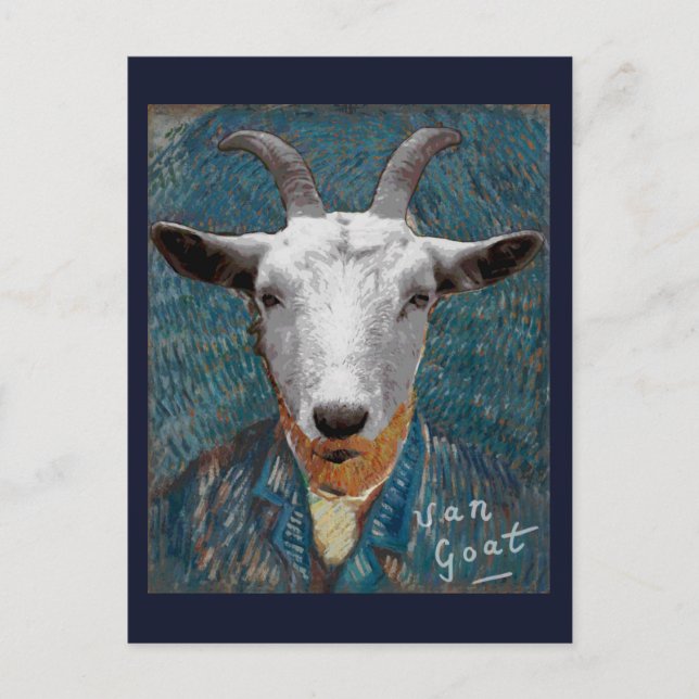 Postal Vincent Van Goat Animal Painter (Anverso)