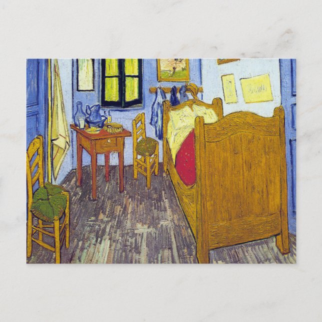 Postal Vincent van Gogh 1888 El Dormitorio En Arles (Anverso)