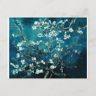 Postal Vincent Van Gogh Almond Blossoms Oscuro Verde azul