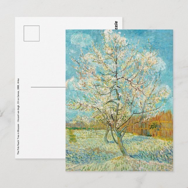 Postal Vincent van Gogh - Árbol rosa en flor (Anverso / Reverso)
