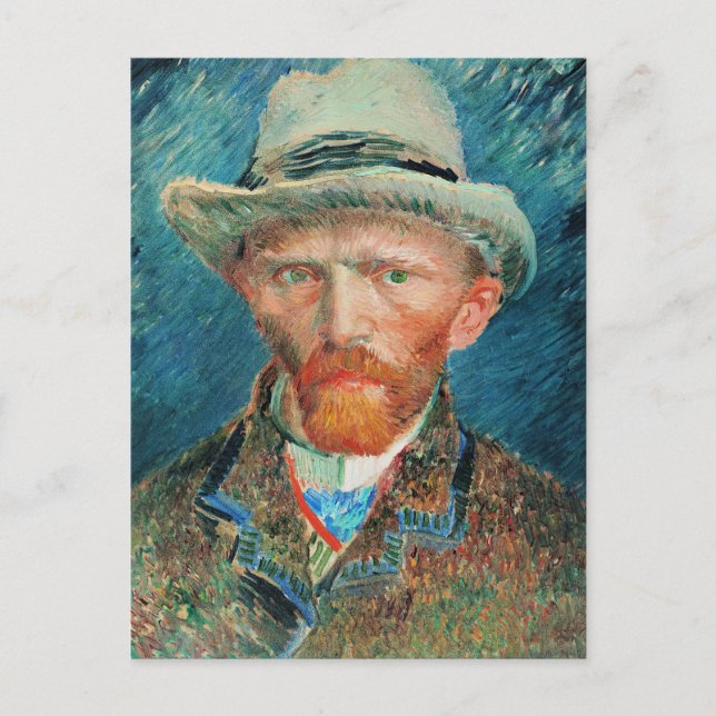 Postal Vincent van Gogh, autorretrato con Gorra (Anverso)