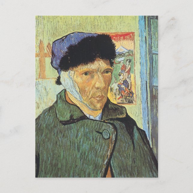Postal Vincent van Gogh - Autorretrato con Oreja Bandida (Anverso)