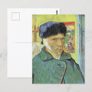 Postal Vincent van Gogh, autorretrato con oreja maltrecha