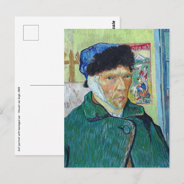 Postal Vincent van Gogh - Autorretrato con oreja vendada (Anverso / Reverso)