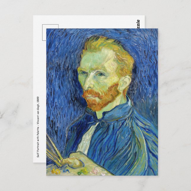 Postal Vincent van Gogh - Autorretrato con paleta (Anverso / Reverso)