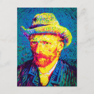 Postal Vincent Van Gogh - autorretrato de arte pop con Go