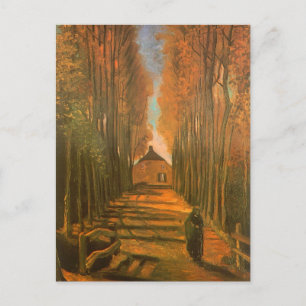 Postal Vincent van Gogh - Avenida de Álamos en Otoño