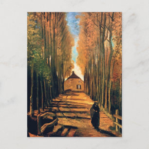Postal Vincent Van Gogh - Avenida de álamos en otoño