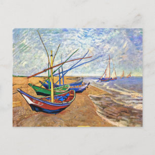 Postal Vincent Van Gogh - Barcas de Pesca en la Playa