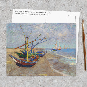 Postal Vincent van Gogh - Barcas de Pesca en la Playa