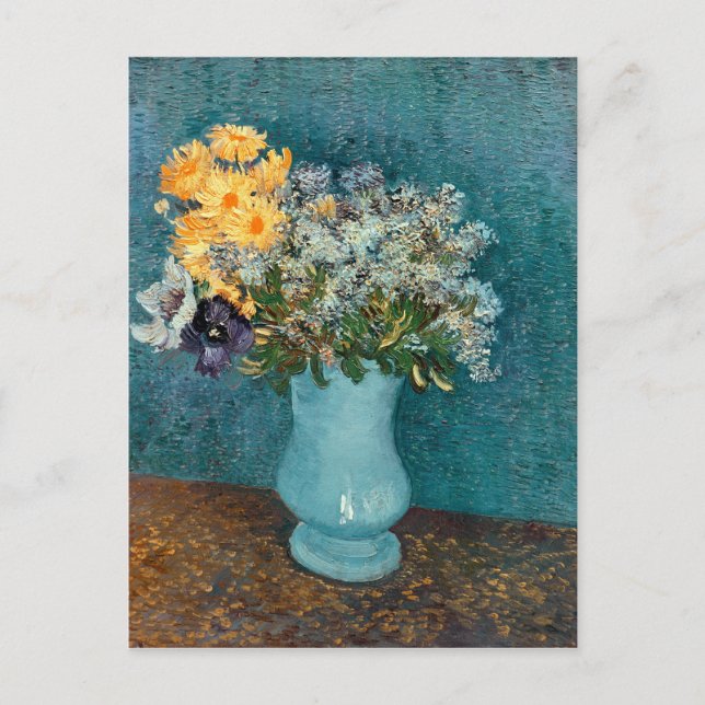 Postal Vincent van Gogh | Base de flores, 1887 (Anverso)