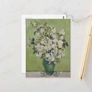Postal Vincent Van Gogh, Base de Rosas, Rosas En El Caso