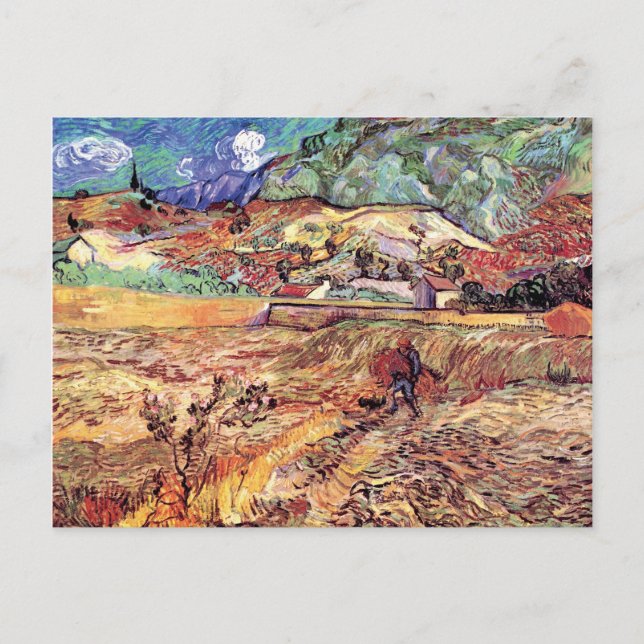 Postal Vincent Van Gogh - Bella Artes de campo de trigo c (Anverso)