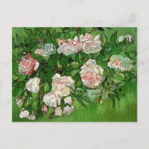 Postal Vincent Van Gogh - Bella Artes de rosas rosadas de