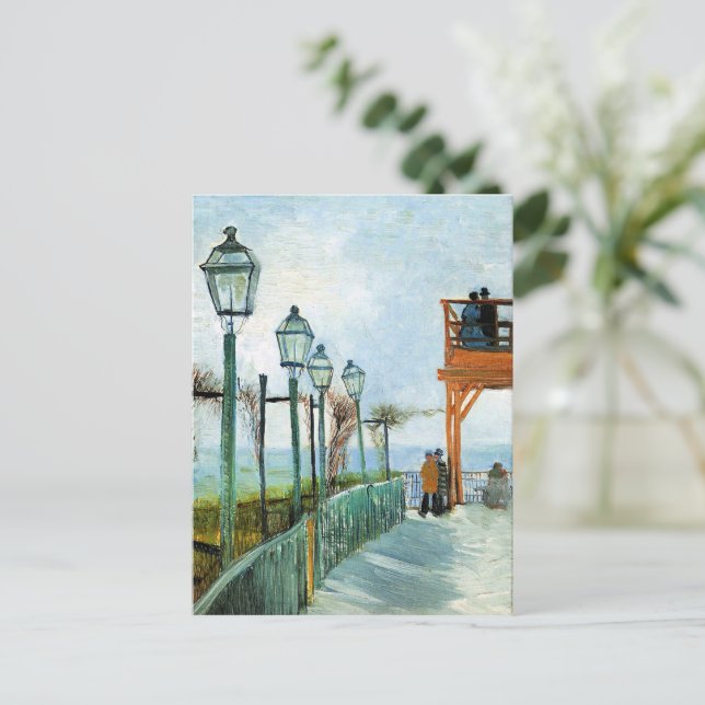 Postal Vincent van Gogh - Belvedere con vistas a Montmart (Anverso de pie)