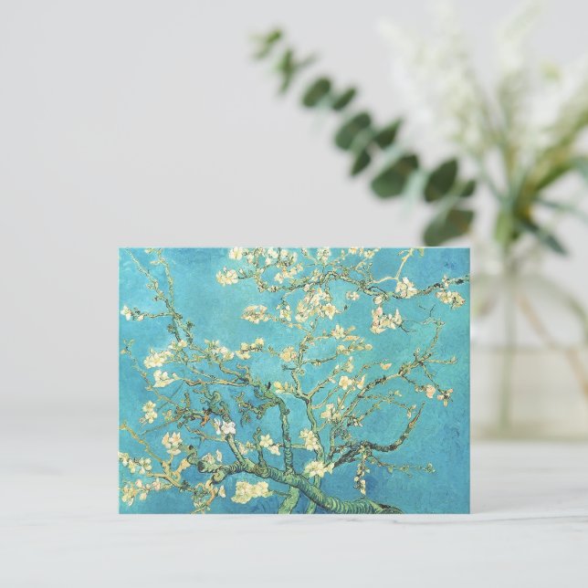 Postal Vincent van Gogh Blossomong Almond Tree (Anverso de pie)