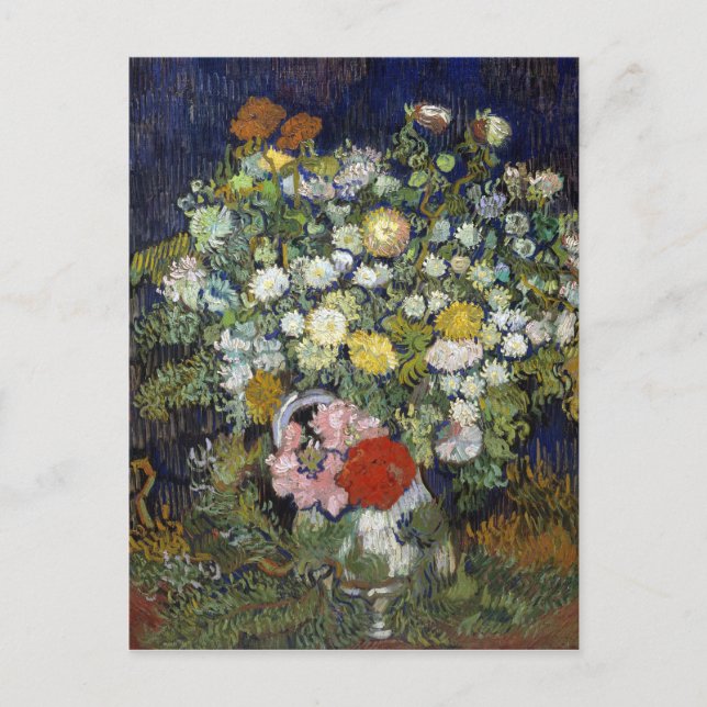 Postal Vincent van Gogh Bouquet de flores en una bolsa (Anverso)