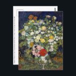 Postal Vincent van Gogh - Bouquet Flowers in a Vase<br><div class="desc">Bouquet de flores en una vasa / crisantemos y flores silvestres en una vase - Vincent van Gogh,  Oil on Canvas,  1890</div>