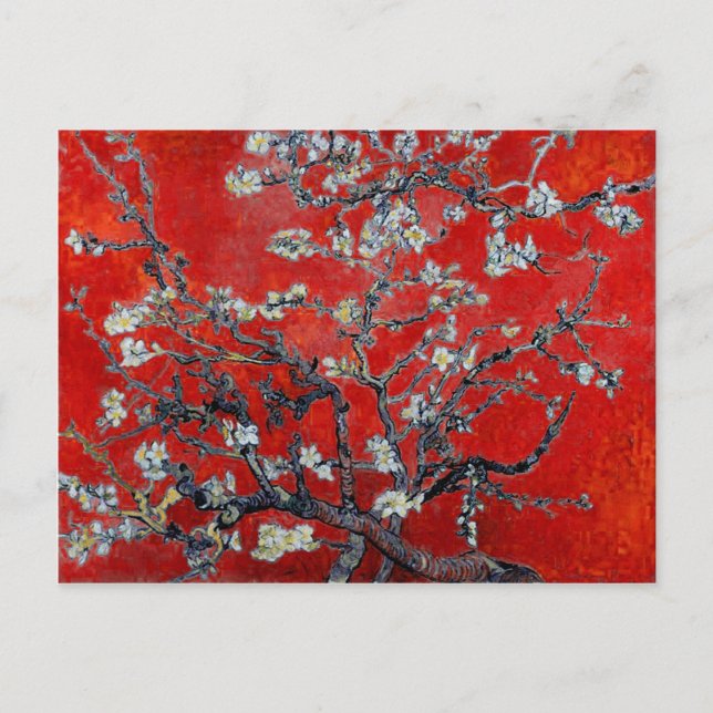 Postal Vincent van Gogh Branks con flores de almendra (Anverso)