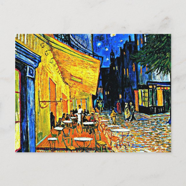 Postal Vincent Van Gogh - Cafe Terrace Post Card Card (Anverso)