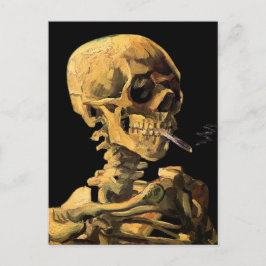 Postal Vincent Van Gogh - Calavera con cigarrillo encendi