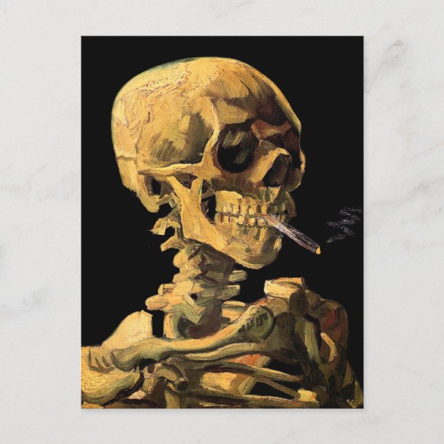 Postal Vincent Van Gogh - Calavera con cigarrillo encendi (Anverso)