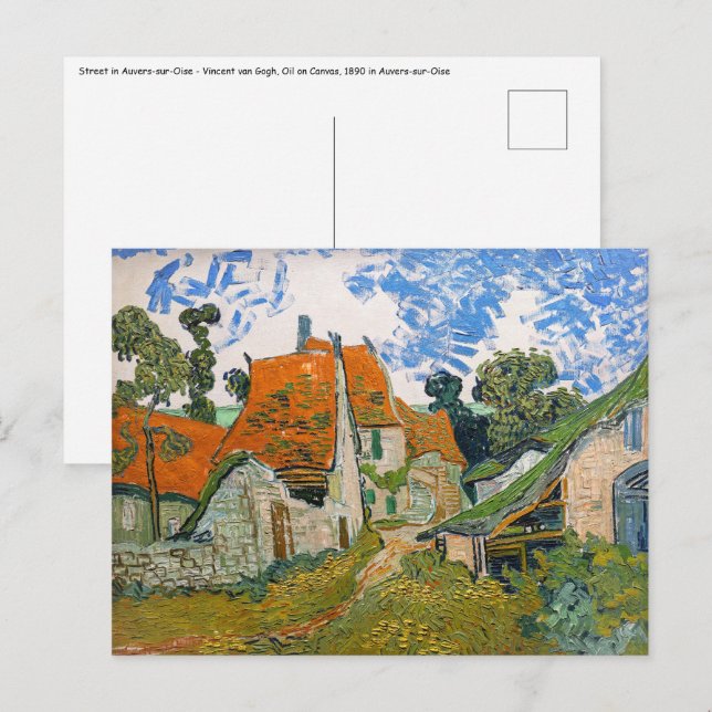 Postal Vincent van Gogh - Calle de Auvers-sur-Oise (Anverso / Reverso)