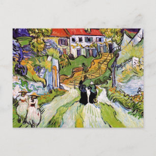 Postal Vincent Van Gogh - Calle del pueblo y escaleras