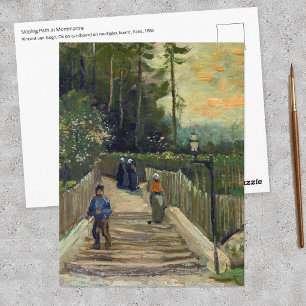 Postal Vincent van Gogh - Camino inclinado en Montmartre